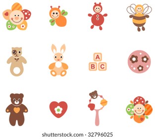 Pretty set of baby toys.