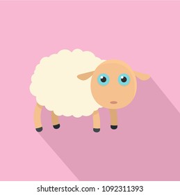 Pretty sheep icon. Flat illustration of pretty sheep vector icon for web design