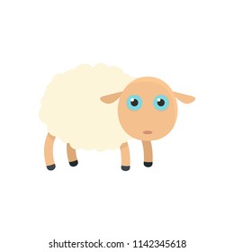 Pretty sheep icon. Flat illustration of pretty sheep vector icon for web isolated on white
