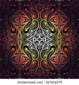 Pretty Shining Abstract Curly Seamless Pattern. Bright Background