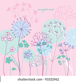 Pretty Silhouette flowers greeting card