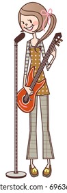 cantante bonito tocando la guitarra