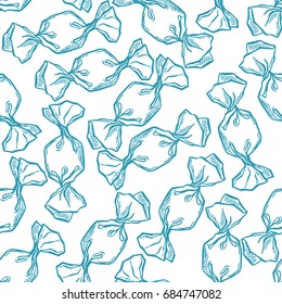 Pretty sketched seamless pattern made of hand drawn bonbon candies.