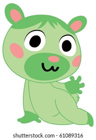 Pretty small green pet welcomes you.