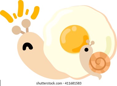 Pretty snails and a fried egg