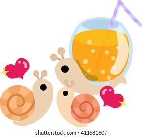 Pretty snails and juice
