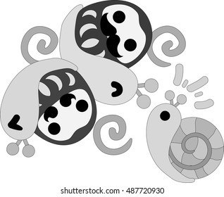 Pretty snails and tumblers