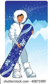 Pretty snowboarder