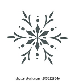 Un bonito icono de copo de nieve. Ilustración vectorial aislada en blanco.
