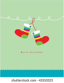 pretty sock greeting card