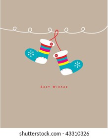 pretty sock greeting card