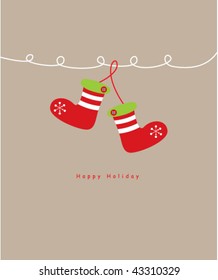 pretty sock greeting card