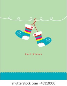 pretty sock greeting card