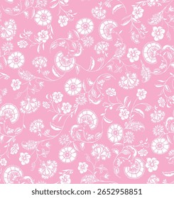 Pretty soft pink vintage floral pattern
