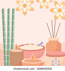 pretty spa poster with items