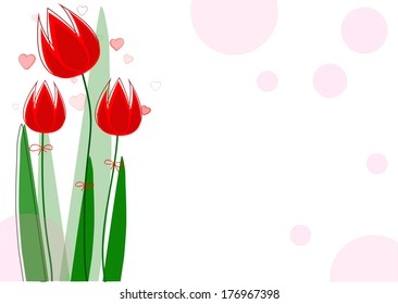 pretty spring  red flowers