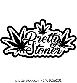 pretty stoner black vector graphic design and cut file