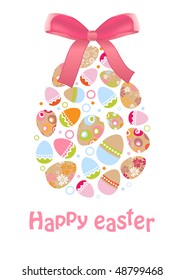 Pretty stylized easter egg with bow