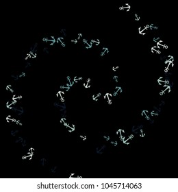 Pretty summer background with anchors. Anchor In Cartoon Free Style. Pattern Art Illustration Vector
