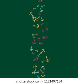 Pretty summer background with anchors. Anchor In Cartoon Free Style. Pattern Art Illustration Vector
