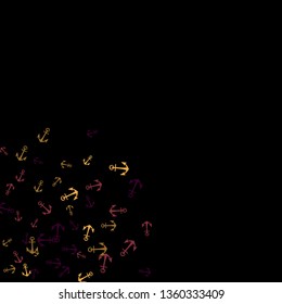Pretty summer background with anchors. Anchor In Cartoon Free Style. Pattern Art Illustration Vector.