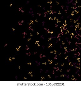 Pretty summer background with anchors. Anchor In Cartoon Free Style. Pattern Art Illustration Vector
