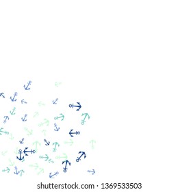 Pretty summer background with anchors. Anchor In Cartoon Free Style. Pattern Art Illustration Vector

