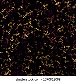 Pretty summer background with anchors. Anchor In Cartoon Free Style. Pattern Art Illustration Vector
