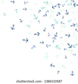 Pretty summer background with anchors. Anchor In Cartoon Free Style. Pattern Art Illustration Vector
