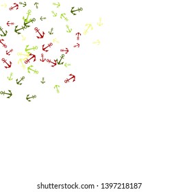 Pretty summer background with anchors. Anchor In Cartoon Free Style. Pattern Art Illustration Vector
