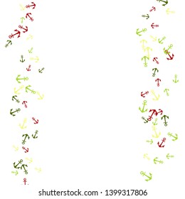 Pretty summer background with anchors. Anchor In Cartoon Free Style. Pattern Art Illustration Vector
