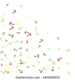 Pretty summer background with anchors. Anchor In Cartoon Free Style. Pattern Art Illustration Vector
