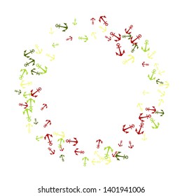 Pretty summer background with anchors. Anchor In Cartoon Free Style. Pattern Art Illustration Vector
