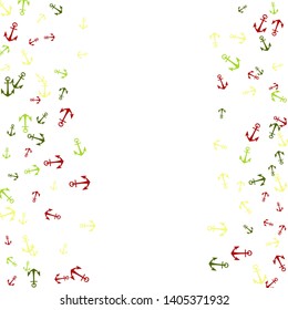 Pretty summer background with anchors. Anchor In Cartoon Free Style. Pattern Art Illustration Vector
