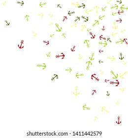 Pretty summer background with anchors. Anchor In Cartoon Free Style. Pattern Art Illustration Vector
