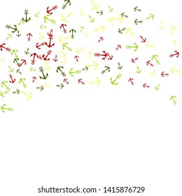 Pretty summer background with anchors. Anchor In Cartoon Free Style. Pattern Art Illustration Vector
