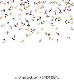 Pretty summer background with anchors. Anchor In Cartoon Free Style. Pattern Art Illustration Vector
