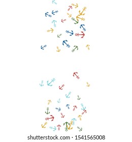 Pretty summer background with anchors. Anchor In Cartoon Free Style. Pattern Art Illustration Vector
