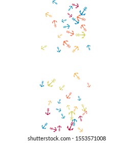 Pretty summer background with anchors. Anchor In Cartoon Free Style. Pattern Art Illustration Vector
