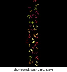 Pretty summer background with anchors. Anchor In Cartoon Free Style. Pattern Art Illustration Vector
