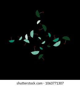 Pretty summer background with umbrellas. Umbrellas In Cartoon Free Style. Pattern Art Illustration Vector
