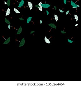 Pretty summer background with umbrellas. Umbrellas In Cartoon Free Style. Pattern Art Illustration Vector