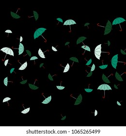 Pretty summer background with umbrellas. Umbrellas In Cartoon Free Style. Pattern Art Illustration Vector