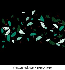 Pretty summer background with umbrellas. Umbrellas In Cartoon Free Style. Pattern Art Illustration Vector