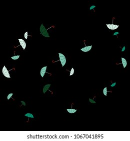 Pretty summer background with umbrellas. Umbrellas In Cartoon Free Style. Pattern Art Illustration Vector