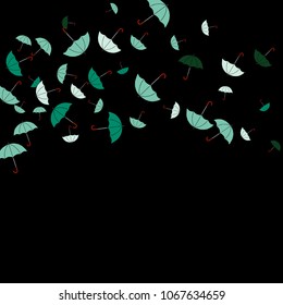 Pretty summer background with umbrellas. Umbrellas In Cartoon Free Style. Pattern Art Illustration Vector