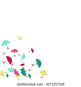 Pretty summer background with umbrellas. Umbrellas In Cartoon Free Style. Pattern Art Illustration Vector
