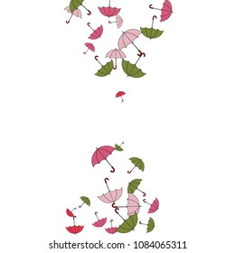 Pretty summer background with umbrellas. Umbrellas In Cartoon Free Style. Pattern Art Illustration Vector
