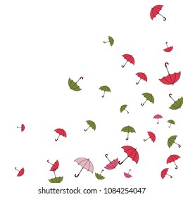 Pretty summer background with umbrellas. Umbrellas In Cartoon Free Style. Pattern Art Illustration Vector
