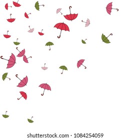 Pretty summer background with umbrellas. Umbrellas In Cartoon Free Style. Pattern Art Illustration Vector
